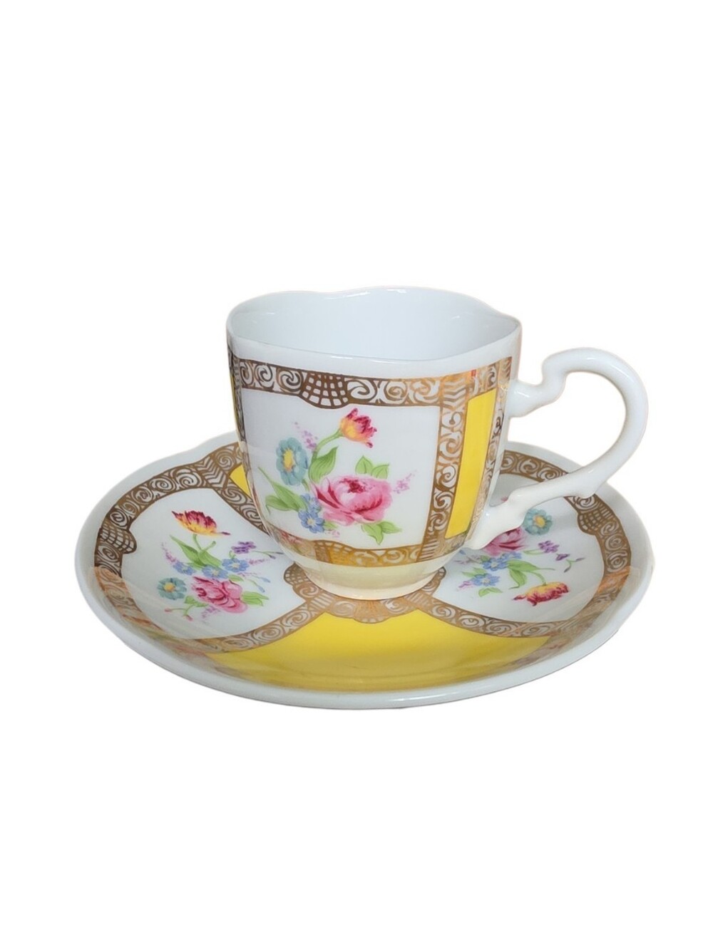 Vintage 1985 Avon European Tradition Demitasse Teacup and Saucer Set